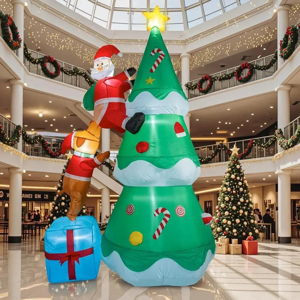 7FT‎ Inflatable Christmas Tree , Santa Claus Blow UP LED Outdoor Yard Decoration